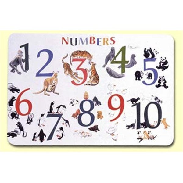 Painless Learning Painless Learning NUM-1 Numbers With Animals Placemat - Pack of 4 NUM-1